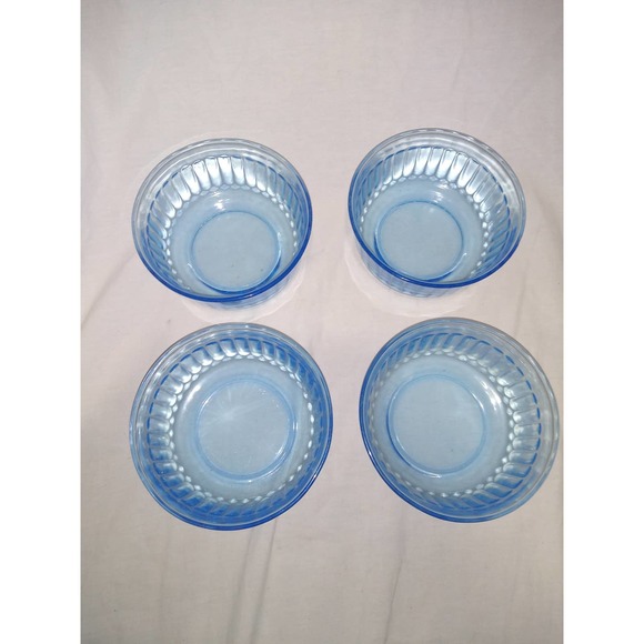 Set of 4 Ice blue forte crisa ribbed soup or salad bowls - Picture 3 of 6